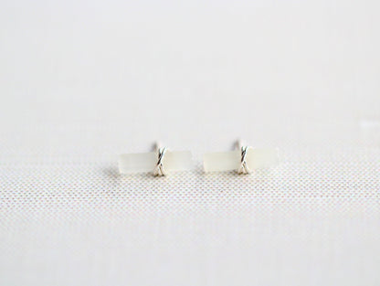 Birch Studs - Moonstone