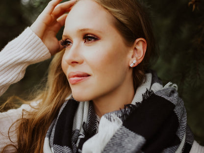 Birch Studs - Moonstone