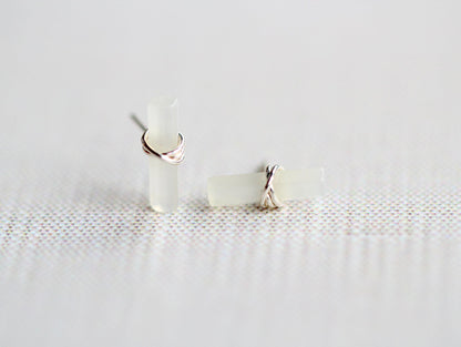 Birch Studs - Moonstone