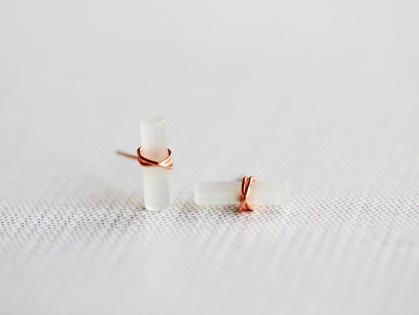Birch Studs - Moonstone