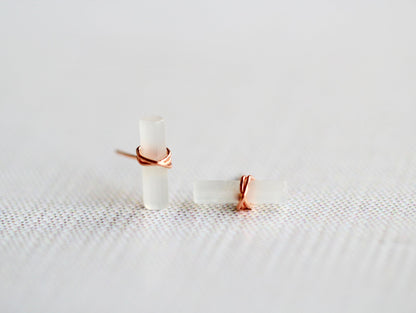 Birch Studs - Moonstone