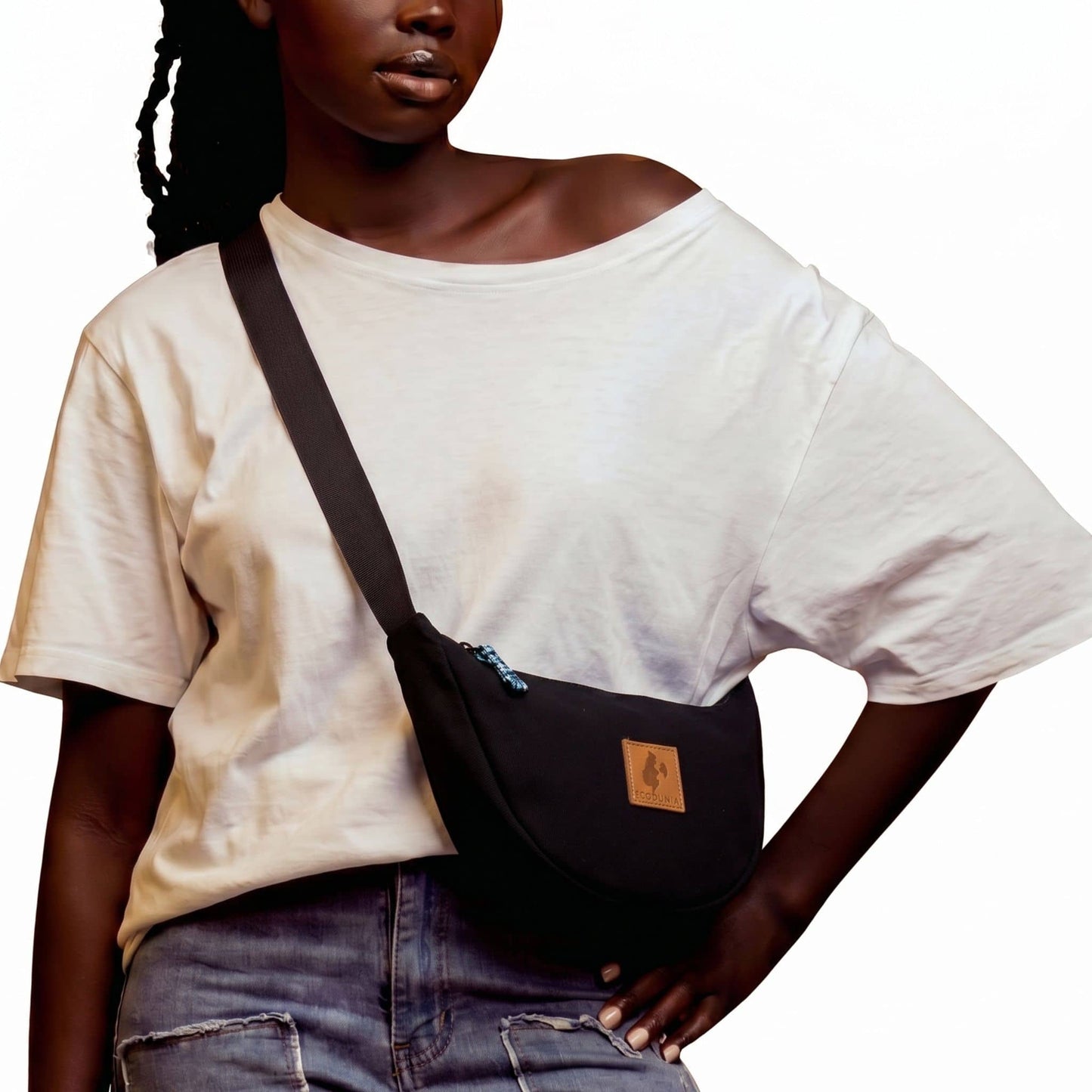 Round Mini Canvas Crossbody Shoulder Bag for Women