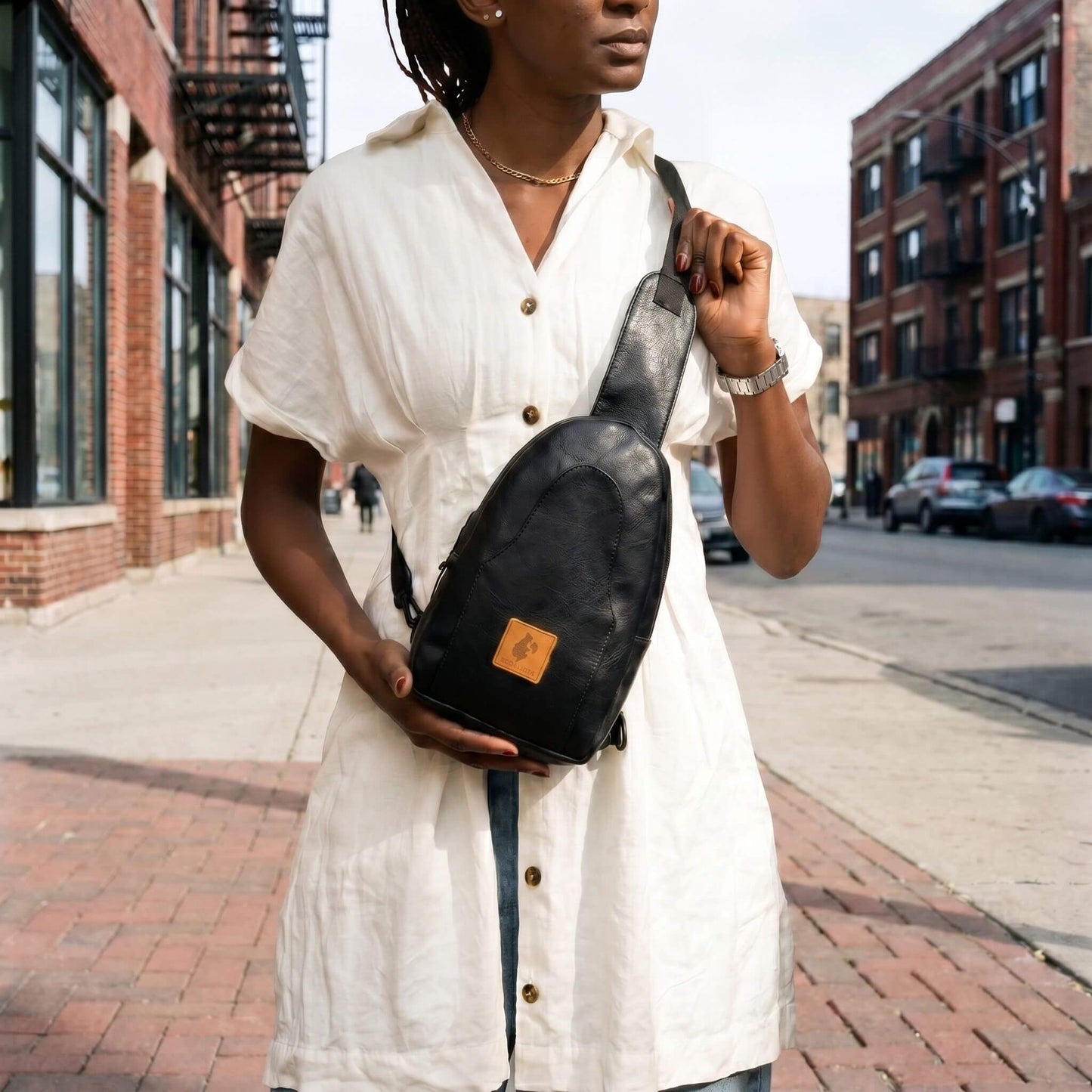 Small Vegan Leather Crossbody Sling Bag | Buru