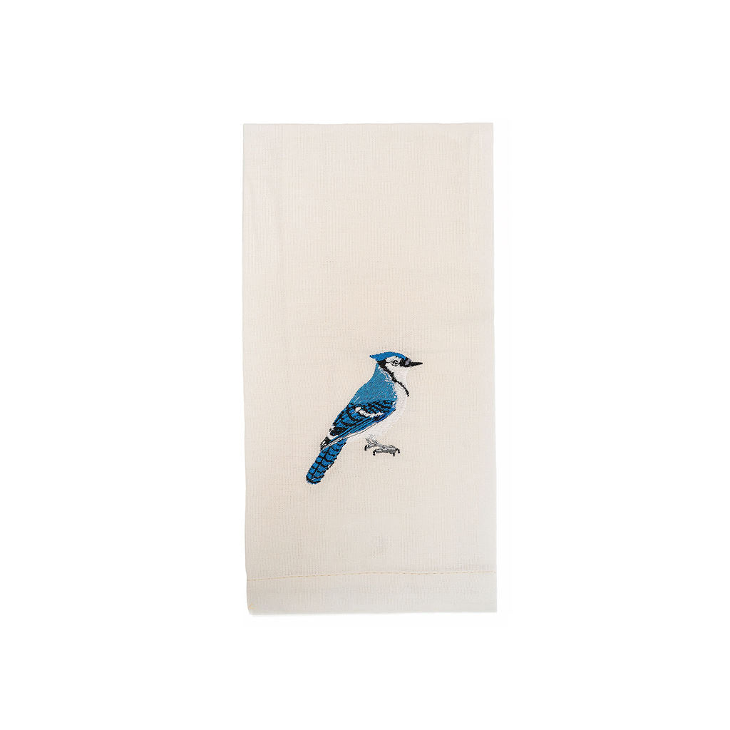 Bird Embroidered Cotton Tea Towels - Handmade Kitchen Gift