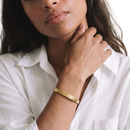 Engraved Brass Cuff Bracelet | Rubi