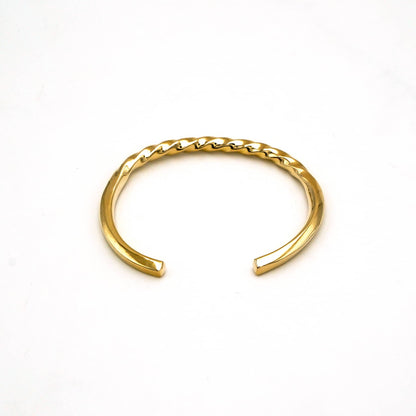 Circular Twist Brass Cuff Bracelet | Uzi