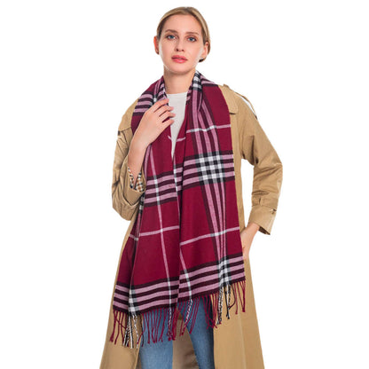 Plaid Check Patterned Oblong Scarf