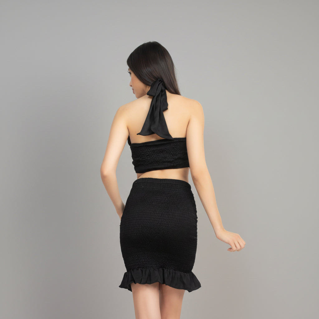 Halter Neck Crop Top & Skirts Set