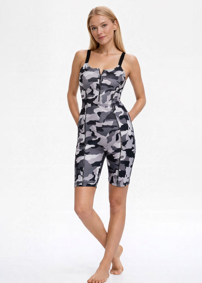 Grey Camo Romper Made in USA