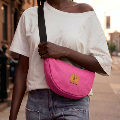 Round Mini Canvas Crossbody Shoulder Bag for Women
