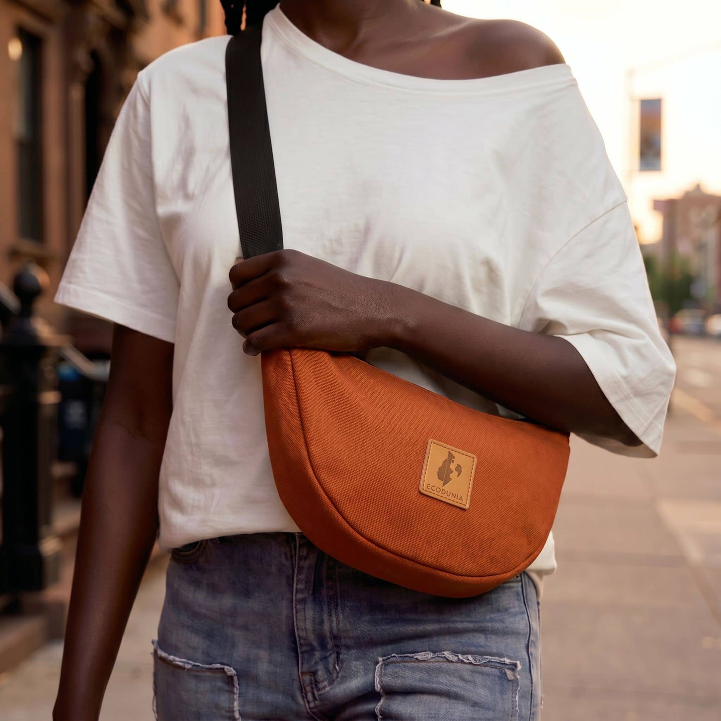 Round Mini Canvas Crossbody Shoulder Bag for Women