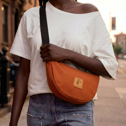Round Mini Canvas Crossbody Shoulder Bag for Women