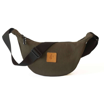 Round Mini Canvas Crossbody Shoulder Bag for Women