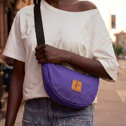 Round Mini Canvas Crossbody Shoulder Bag for Women