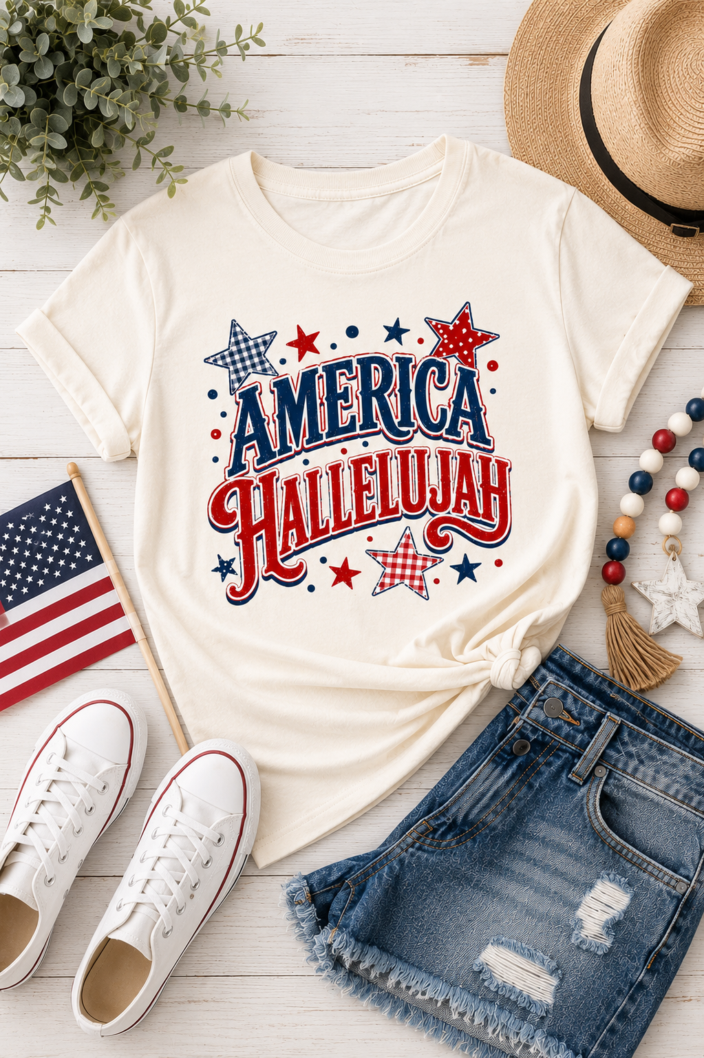 America Hallelujah Bella Canvas Graphic Tee