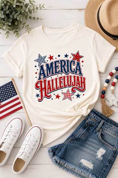 America Hallelujah Bella Canvas Graphic Tee