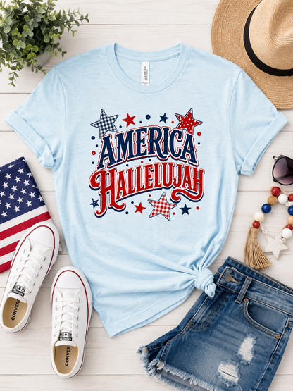 America Hallelujah Bella Canvas Graphic Tee