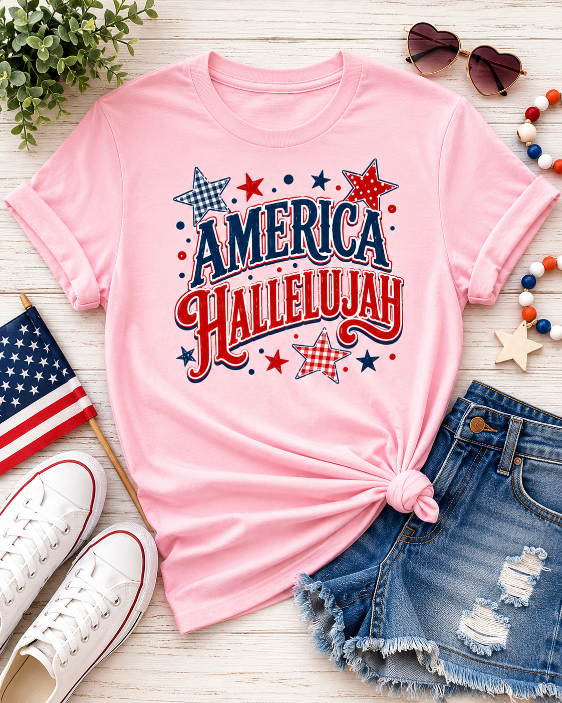 America Hallelujah Bella Canvas Graphic Tee