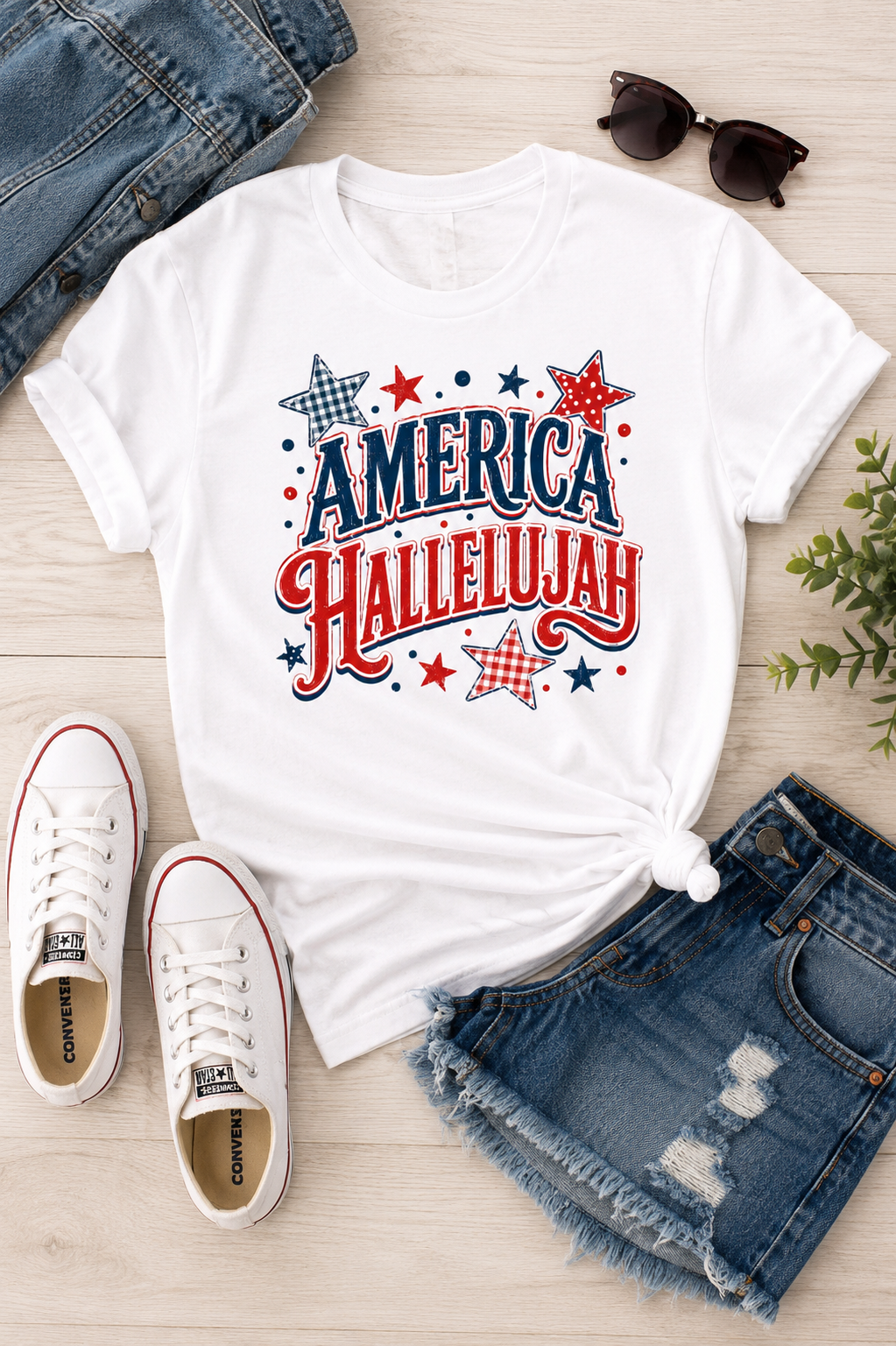 America Hallelujah Bella Canvas Graphic Tee