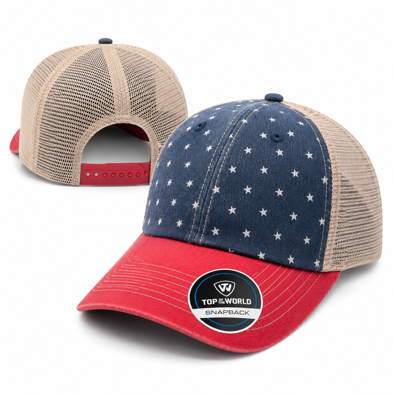Americana Star Mesh Snapback Hat