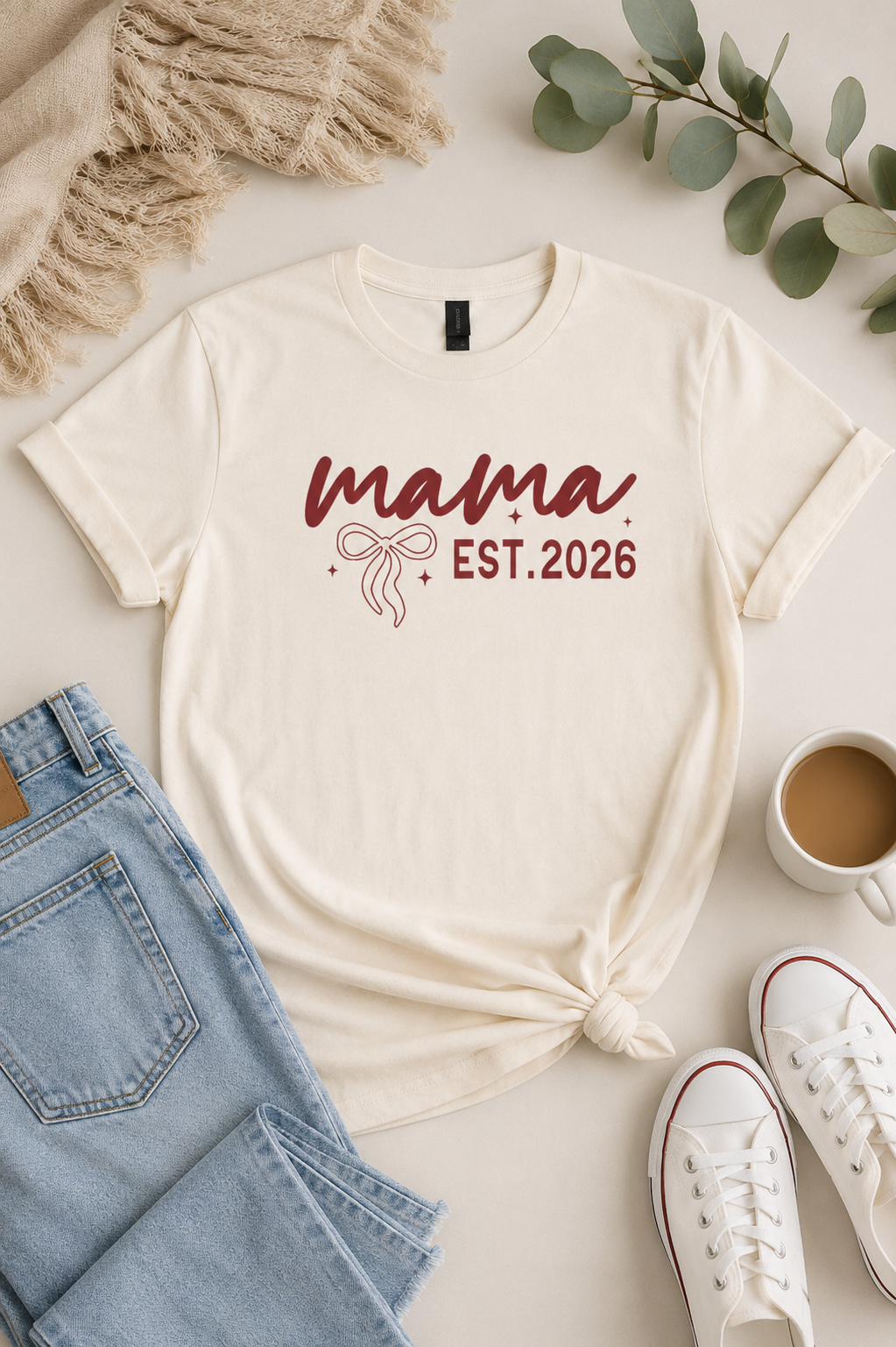 Mama Est 2026 Graphic Tee, Gildan Tee, Graphic Top