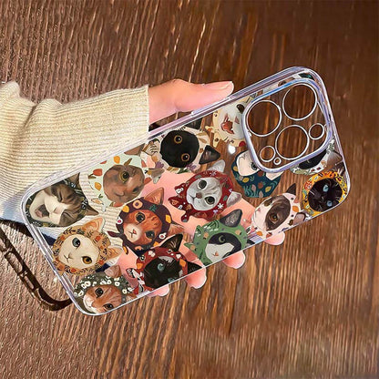 Colorful Cat Design Clear iPhone Case | ZAKAPOP