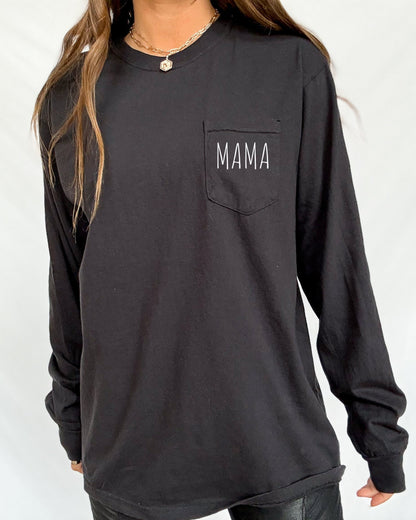 Comfort Colors Cute Mama Pocket Long Sleeve Shirt