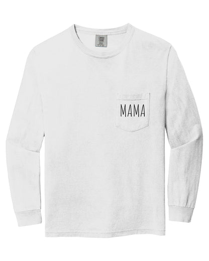 Comfort Colors Cute Mama Pocket Long Sleeve Shirt