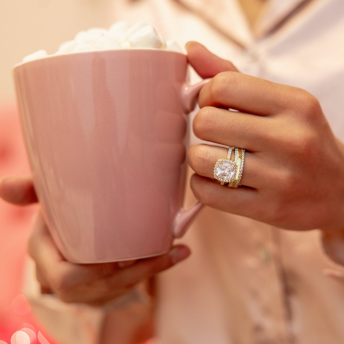 Macey Eternity Ring in Gold - Double the Shine x Infinity