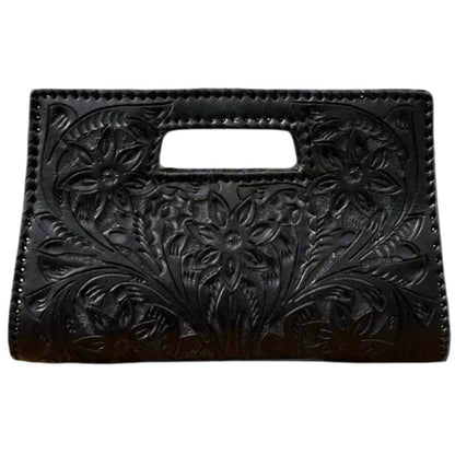 The Caroline| Hand-Tooled Leather Clutch & Crossbody