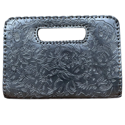 The Claire| Hand-Tooled Leather Statement Clutch
