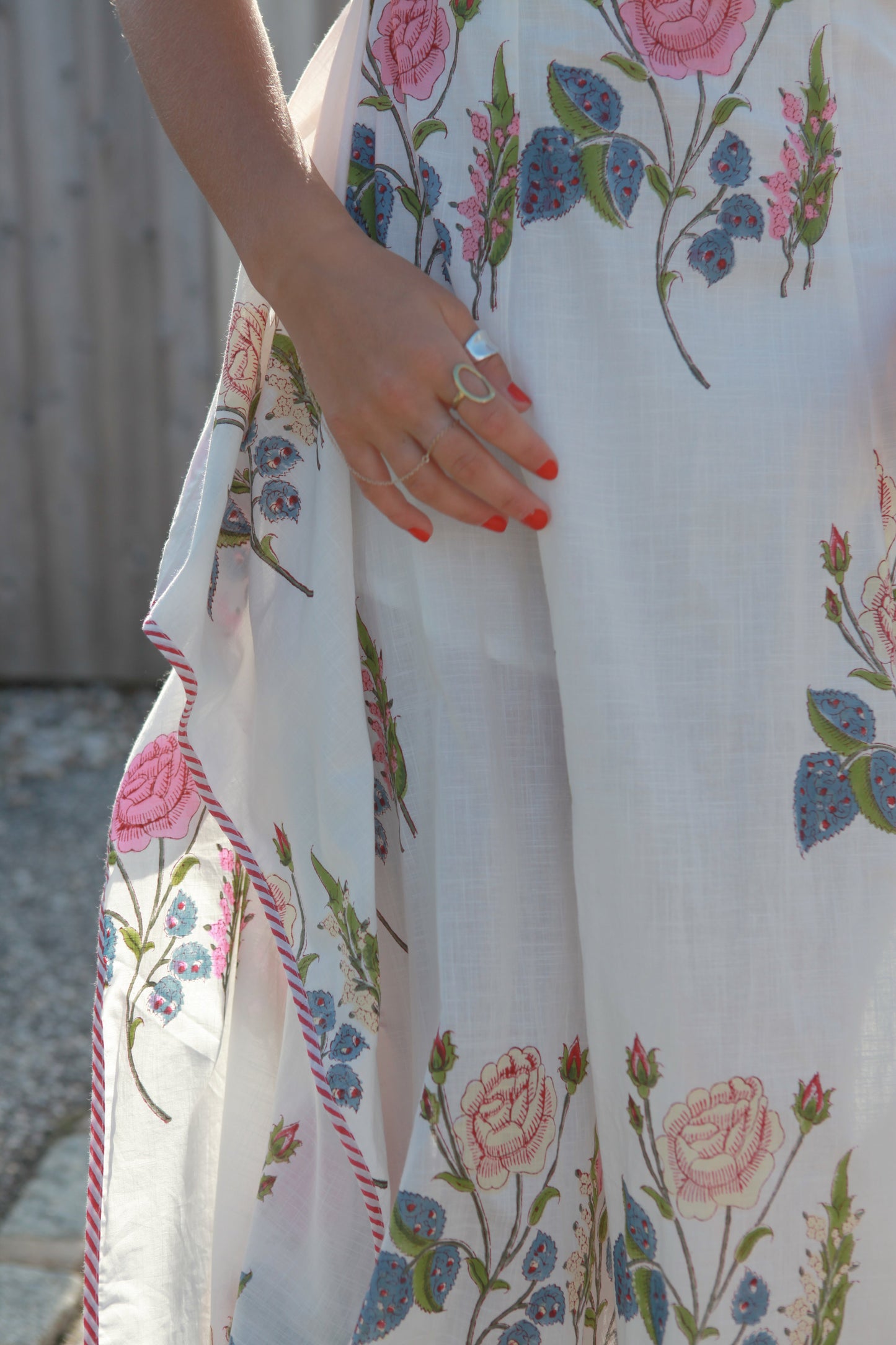 Cross Back Dress in Multi Rosette