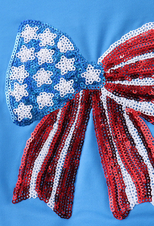 Sequin bow rash guard Swimsuit