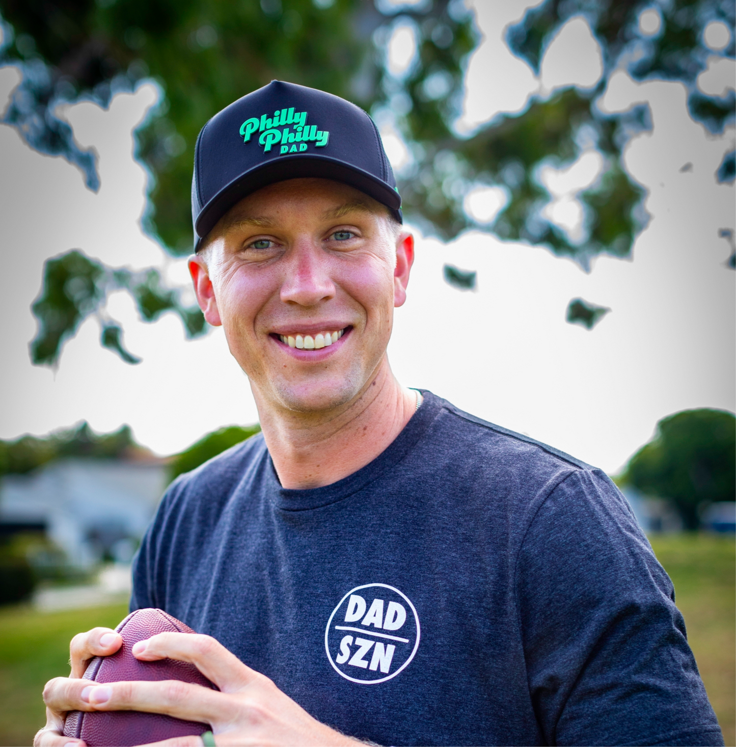 Philly Philly Dad Performance Hat - Black w/ Kelly Green Letters