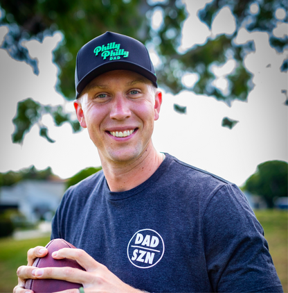 Philly Philly Dad Performance Hat - Black w/ Kelly Green Letters