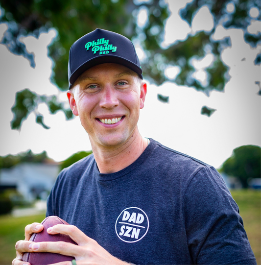 Philly Philly Dad Performance Hat - Black w/ Kelly Green Letters