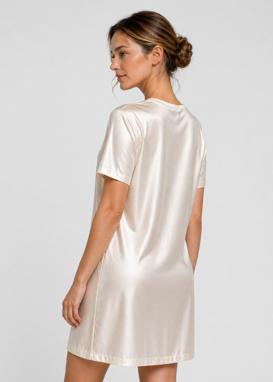 Satin Stretch Mini Dress Made in USA