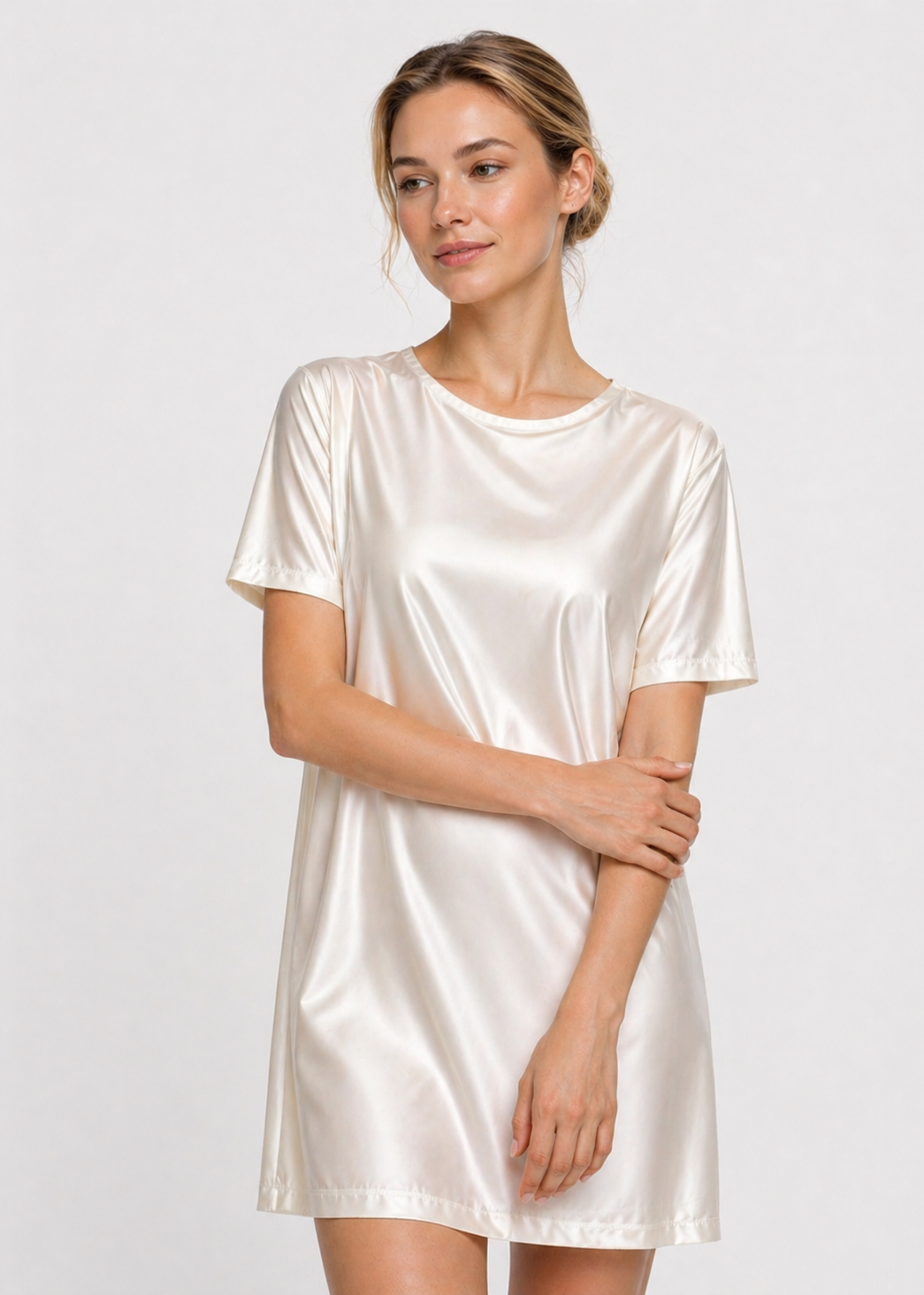 Satin Stretch Mini Dress Made in USA