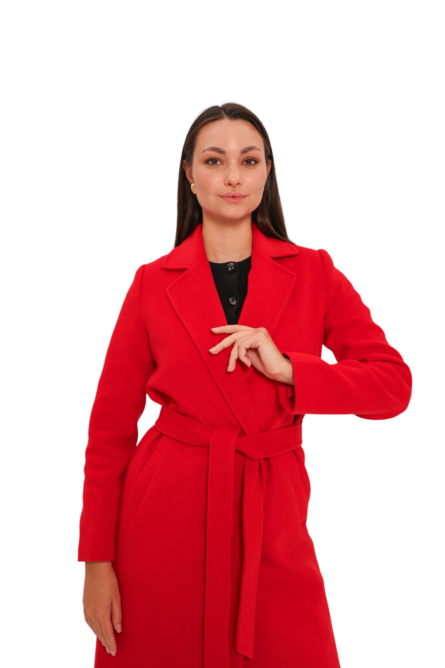 Windsor Classic Wraparound Cashmere Blend Overcoat in Red
