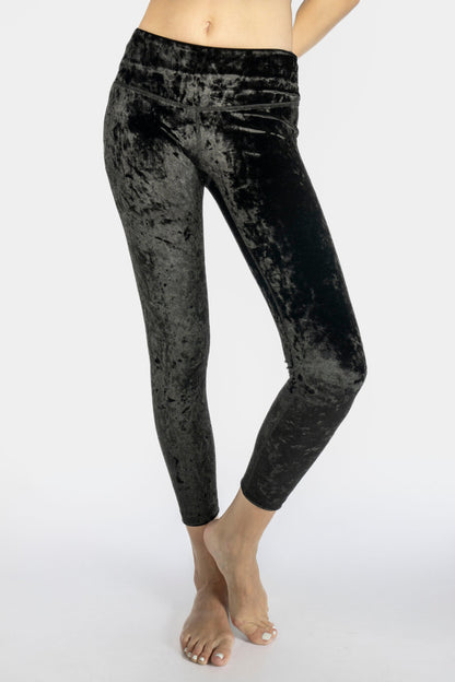 Velvet Cropped Leggings Made in USA
