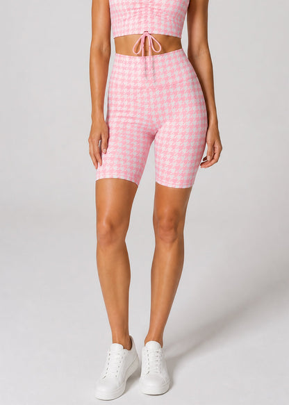 Houndstooth Biker Shorts Made in USA