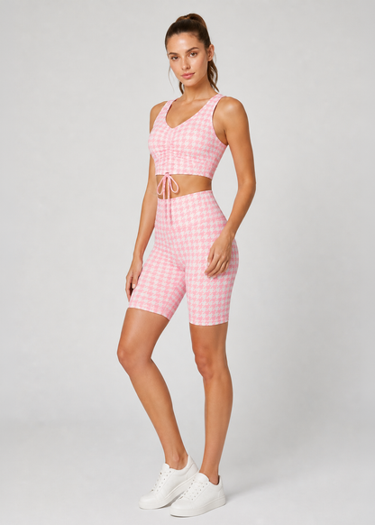 Houndstooth Biker Shorts Made in USA
