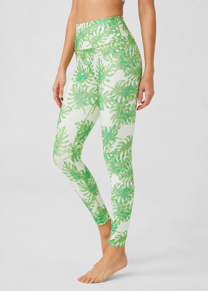 Tropical Leaf Leggings Made in USA