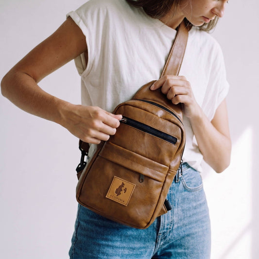 Large Vegan Leather Crossbody Sling Bag | Umoja
