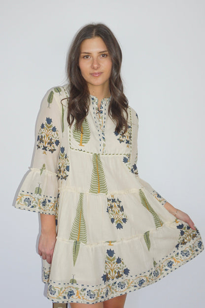 Dylan Mini Dress in Navy Victorian