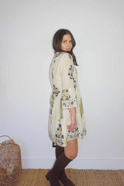 Dylan Mini Dress in Navy Victorian