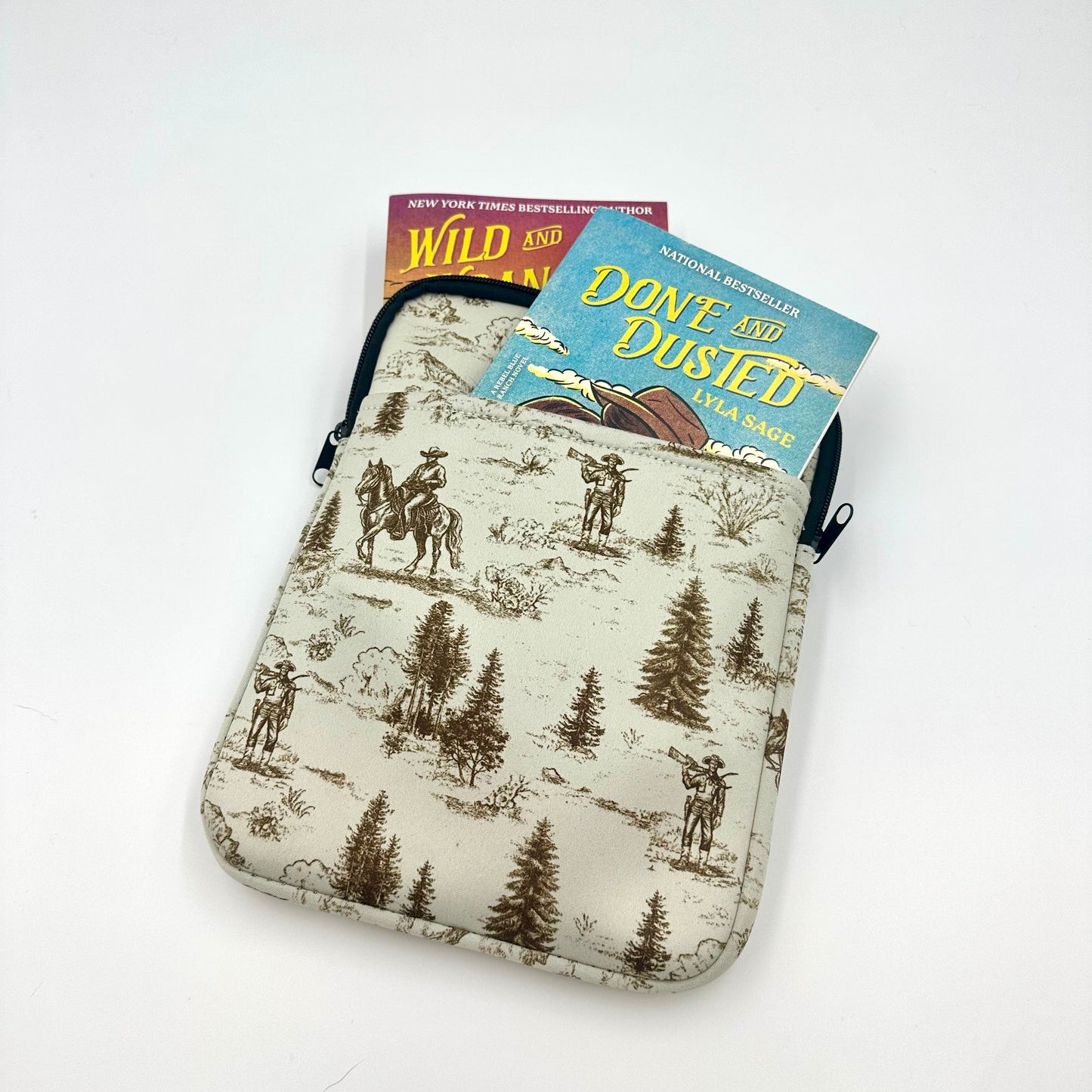 Golden Cowboy Print iPad Sleeve – Western Ranch Design Laptop or book sleeve!