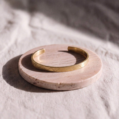 Engraved Brass Cuff Bracelet | Rubi