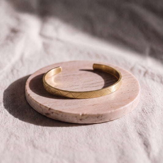Engraved Brass Cuff Bracelet | Rubi