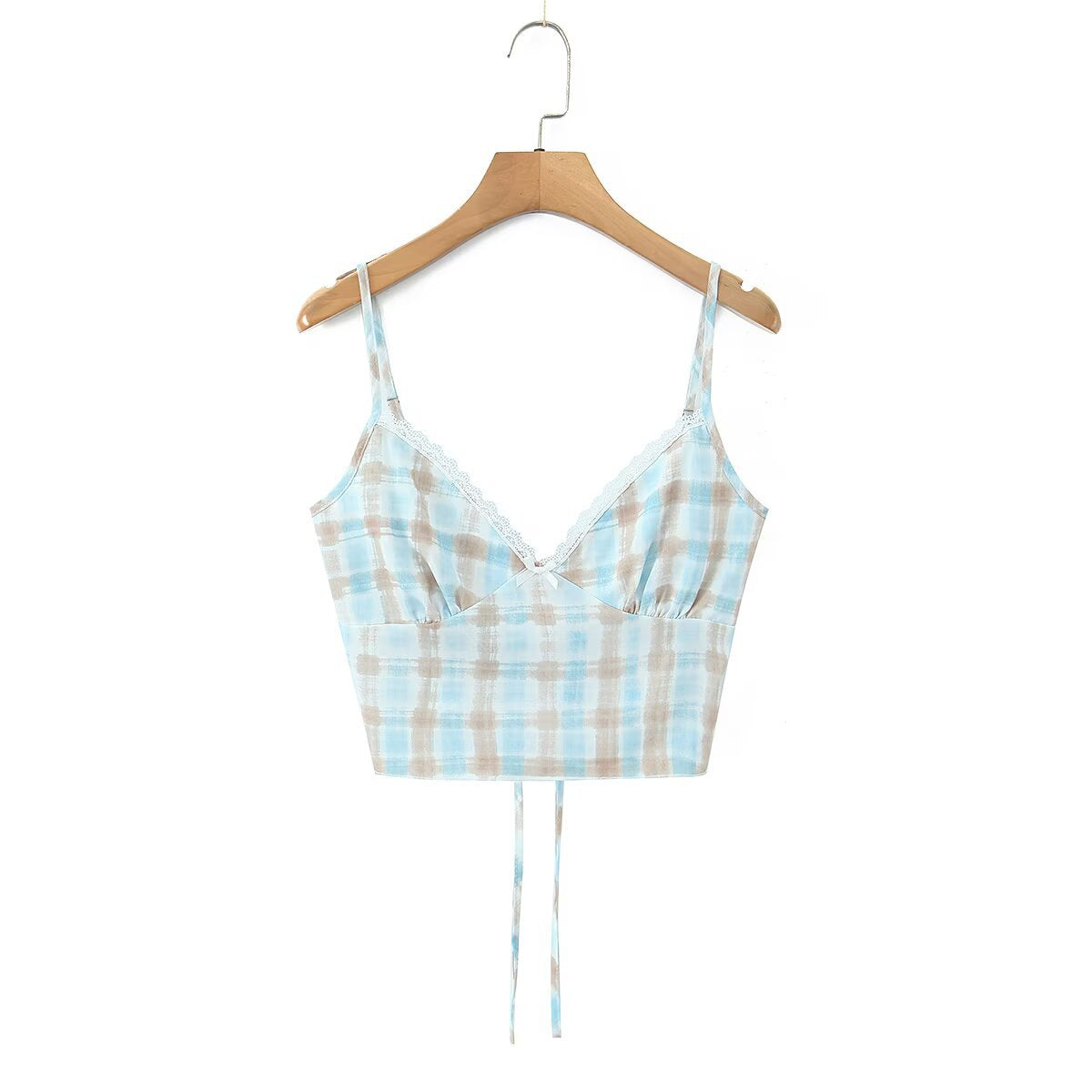 Spicy girl big plaid small suspender+plaid skirt set